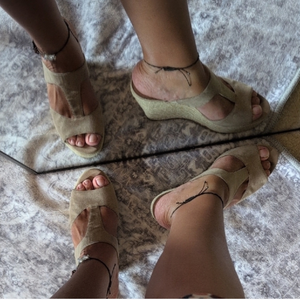 Boston Proper Tan Wedge Sandals